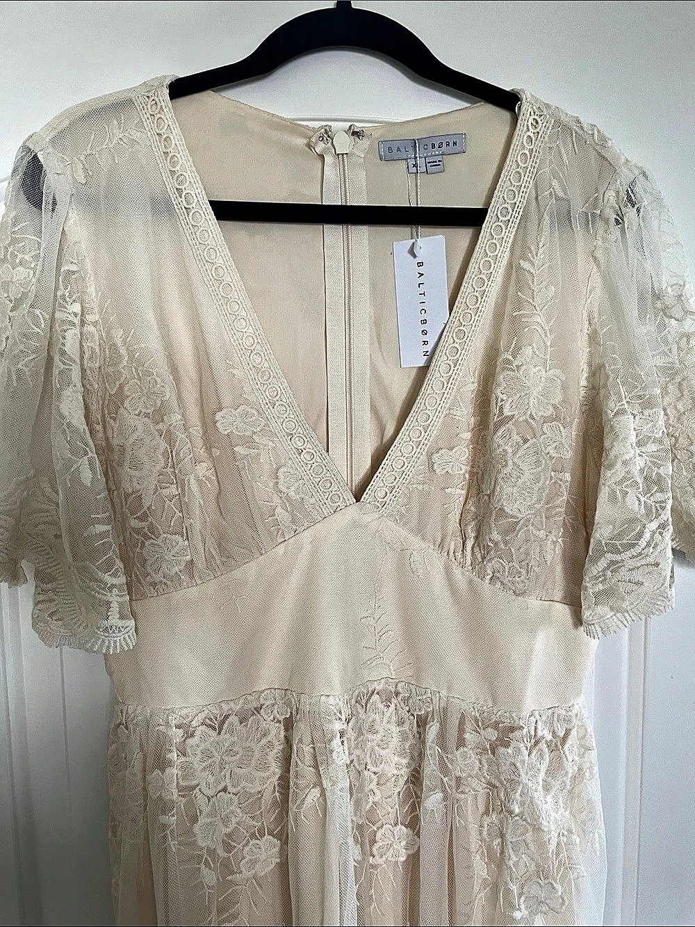 Baltic Born Clarisa Lace Midi Dress Floral Lace Midi Dress in Cream Size XL NWT - Picture 4 of 6
